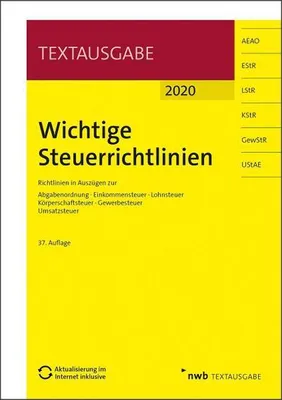 Immagine prodotto di Wichtige Steuerrichtlinien 2020