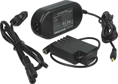 Produktbild von vhbw Netzteil kompatibel mit Panasonic Lumix DC-GH5, DC-GH5M, DC-GH5L, DMC-GH3, DMC-GH3A Kamera, Digitalkamera + DC Kuppler (Ersatz für DMW-AC8), 2m