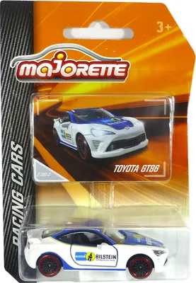 Zdjęcie produktu dla Majorette 212084009-Q31 Toyota GT86 „Bilstein” biało-niebieska – samochody wyścigowe (218D-2) Skala 1:58 Model samochodu