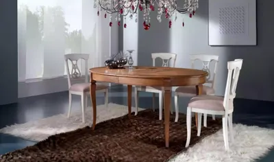 Produktbild von Essgarnitur Esstisch 4 x Stühle Set Klassische Essgruppe Braun 5tlg.