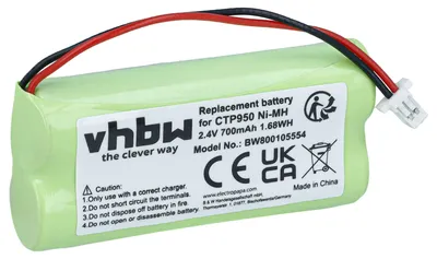 Produktbild von vhbw Akku Ersatz für CTP950 für schnurlos Festnetz Telefon (700 mAh, 2,4 V, NiMH)