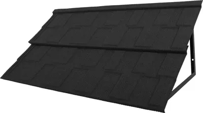 Immagine prodotto di Tettoia per porta/finestra - Tettoia in metallo 134 x 42 cm - Impermeabile Protezione dalla pioggia e dal sole - Profilo a tegola - Lamiera da 0,4 mm - Nero