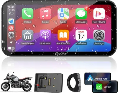 Zdjęcie produktu dla Carpuride W603B Motocyklowy ekran Carplay BMW wodoszczelny 6,3"GPS