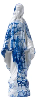 Productafbeelding van Heinen Delfts Blauw – Decoratief bord "Madonna Bubble Blue" - handgeschilderd - 26 cm