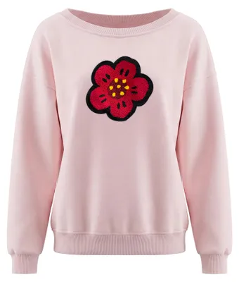 Produktbild von Damen Strick-Sweatshirt, rosa, Größe S, aus 60% Polyester und 40% Baumwolle