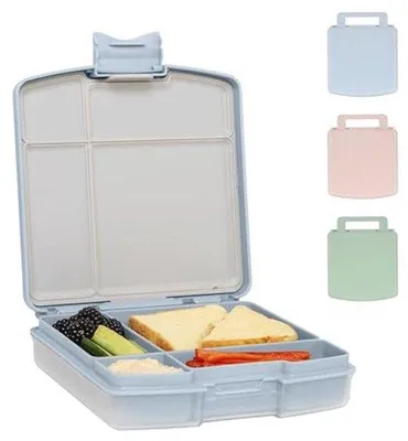 Produktbild von Famanu Bento Lunch Box BPA-frei, Auslaufsicher, Spülmaschinenfest - 4 Fächer, Blau
