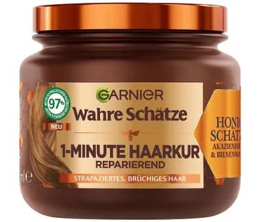 Produktbild von Garnier True Treasures Honey Treasures 1-Minute Hair Treatment 340ml