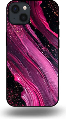 Produktbild von Smartphonica Handytasche passend für iPhone 13 mit Marmordruck - TPU Rückendeckung Fall Marmor Design - Lila Rosa