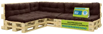 Produktbild von Pillows24 - Palettenkissen wasser- und UV-beständig - 8ER SET | Polster für Europaletten 120x80 - Palettenmöbel - Outdoor/Indoor, Braun