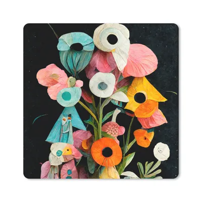Produktbild von MuchoWow® Mauspad Mousepad Blumenstrauß - Vase - Blumen - Farben 30x30 cm - Mousepads - Maus Mat - Pad - Mausunterlage - Gaming