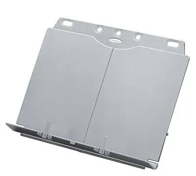 A silver-colored document holder is shown against a white background.