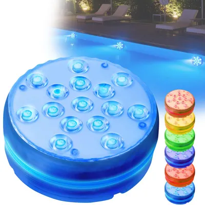 Produktbild von 8er-Set Multicolor-LED-Unterwasserleuchte, mit Fernbedienung - Wasserdichte Pool Beleuchtung mit starken Saugnäpfen – Deko für Badewanne, Teich, Aquar