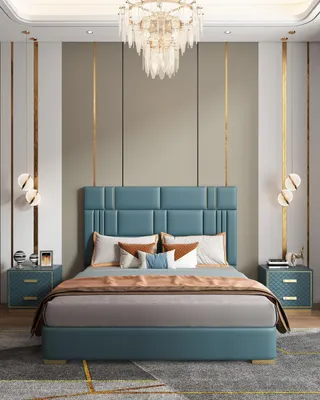 Produktbild von Luxus Schlafzimmer Bett Design Polster Doppel Hotel Betten Möbel 180x200