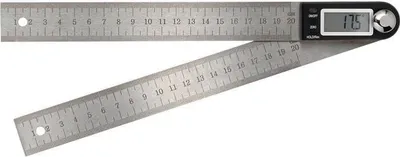 Productafbeelding van Winkelmaat met rails, lengte 200 mm, digitale aflezing met 0,1 mm nauwkeurigheid