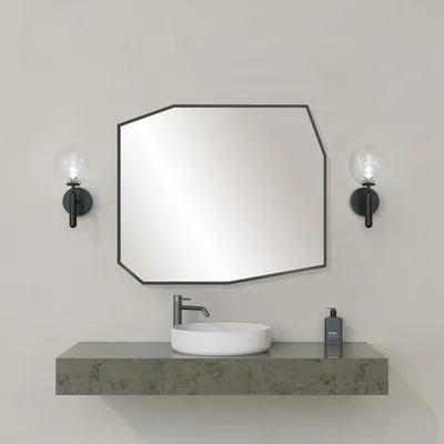 Produktbild von Skye Decor, Quartz Mirror - Black, Dekorativer Spiegel, 100 % MDF, Schwarz, 70 x 2 x 60 cm