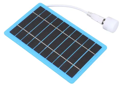 Obrázek produktu pro 5V 5W malý solární panel – přenosná solární nabíječka s USB a bílým světlem pro kempování, turistiku a rybaření v přírodě