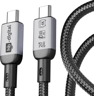 Produktbild von hb-digital USB Kabel USB-C Ladekabel USB-4 Datenkabel 20Gbps 240W 2m