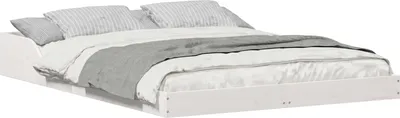 Image de Cadre de lit Blanc 140 x 190 cm Pin massif
