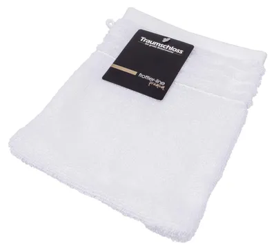 Produktbild von Traumschloss Frottier-Line Premium Waschhandschuh 16 x 21 cm weiß 100% ägäische Baumwolle mit 600g/m²