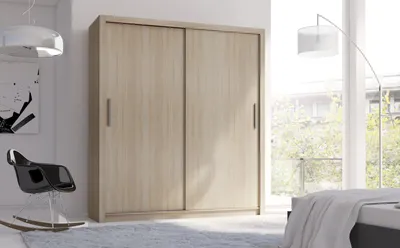 Obrázek produktu pro Šatní skříň 180 cm s posuvnými dveřmi COKATO 1 - dub sonoma
