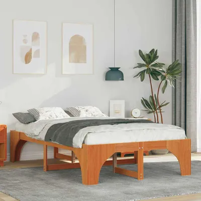 Obrázok produktu pre Maison Exclusive - Rám postele hnedý 140 x 190 cm Masívne borovicové drevo