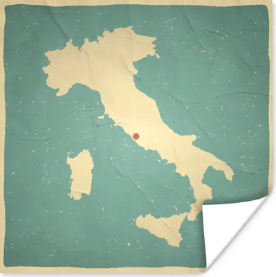 Produktbild von MuchoWow® Poster Karte von Italien - Retro 50x50 cm - Wohnzimmerdekoration