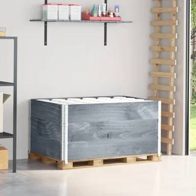 Produktbild von Möbel Paletten-Aufsatzrahmen 3 Stk. Grau 120x80 cm Massivholz Kiefer - Gartenboxen 3295368