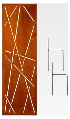 Produktbild von Sichtschutzwand aus Edelrost Metall 160x50 cm mit Bodenanker