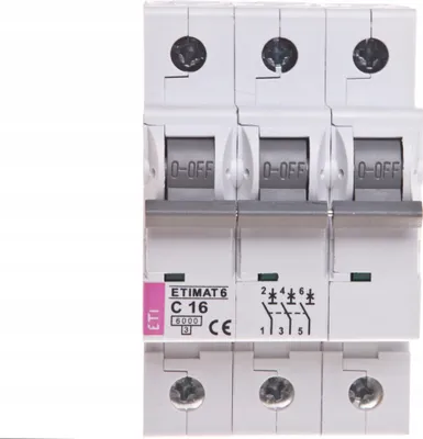 Image de Disjoncteur 3P C16A - 6KA - AC Etimat 6 - Protection Électrique Fiable - IP20