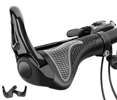 Immagine prodotto di Manopole ergonomiche antiscivolo per manubrio da 22,2 mm, compatibili con mountain bike, bici da trekking, e-bike e bici da corsa, colore nero