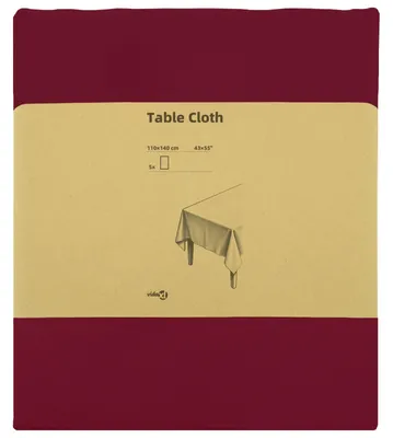 Imagen del producto de vidaXL: Mantel, 5 unidades, rectangular, color burdeos, 110 x 140 cm, poliéster