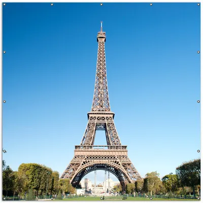 Produktbild von Wallario XXL Outdoor-Poster für Garten oder Balkon, Motiv Pariser Eiffelturm, in ca. 200 x 200 cm