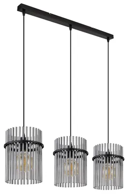 Produktbild von Pendelleuchte, Metall, Glas, rauchfarben, 3 Flammig, H 140 cm