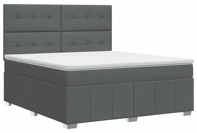 Productafbeelding van vidaXL Boxspringbed met matras, donkergrijs, 140 x 190 cm, gestoffeerd