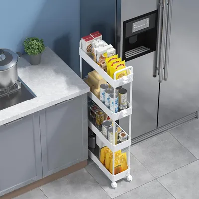 Productafbeelding van Famanu rollende servierwagen, 4 niveaus - wit