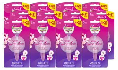 Imagen del producto de 12 afeitadoras desechables Wilkinson Sword Xtreme 3 My Intuition para mujeres - Paquete económico - 12 unidades