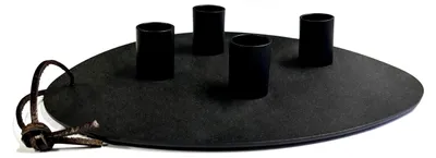 Produktbild von Palux Kerzenständer Set 4 schwarze magnetische Kerzenhalter mit Metall Kerzentablett für Stabkerzen