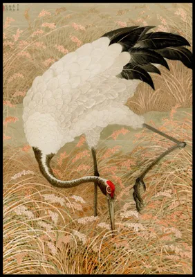 Zdjęcie produktu dla Plakat 70x100cm Sarus Crane, G.A. Audsley Japoński Vintage