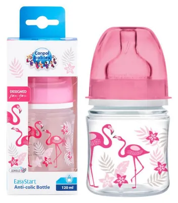 Image de Canpol Babies | Biberon EasyStart - 120ml - Corail - Anti-coliques - Sans