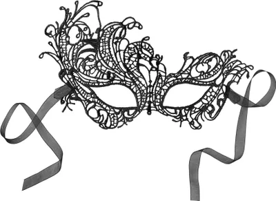 Produktbild von Schwarze Spitzenmaske Pfau - schwarz