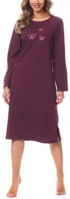 Image de Chemise de nuit à manches longues pour femmes Merry Style 91LW1 (Aubergine (manches longues), 38 (taille fabricant : M))