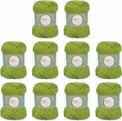 Immagine prodotto di 10 gomitoli Anchor Creativa Fino – Filato di cotone 100% per uncinetto e lavoro a maglia (colore 00205)