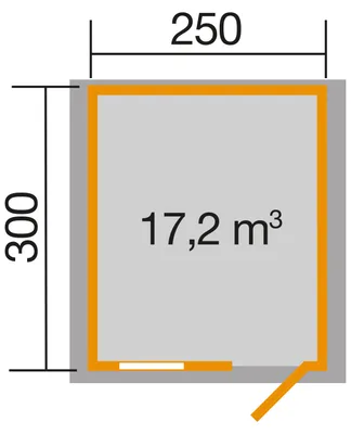 Produktbild von WEKA 106.2530.00.00 Premium Gartenhaus/Blockbohlenhaus Nagold 1 mit Vordach (20 cm)/Einzeltür/Einzelfenster ; Größe: 5 ; Farbgebung: Naturbelassen ; Wandstärke: 28 mm ; Maße (LxBxH): 250 cm x 300 cm x 251 cm ; Seitenwandhöhe: 210 cm