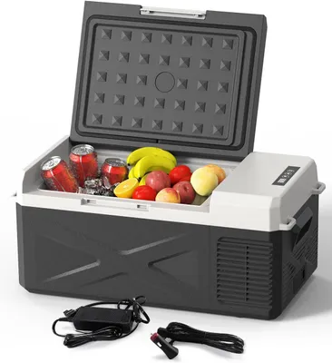 Image de Mini-réfrigérateur - Glacière portable à compresseur pour voiture et camping - 15,6 L - Gris
