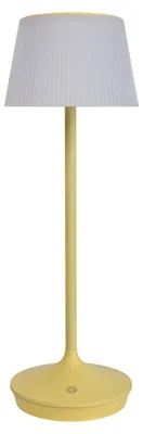 Obrázek produktu pro Venkovní stolní lampa – LED / CCT, solární/bateriová stolní lampa "EMMI", výška 38 cm, žlutá. Stolní lampa pro venkovní použití ve skandinávském stylu, vyrobená z kovu a plastu, žlutá barva, výška 38 cm, průměr 13 cm. LED deska – stmívatelná – dotykový senzor – přepínač barevné teploty (CCT)