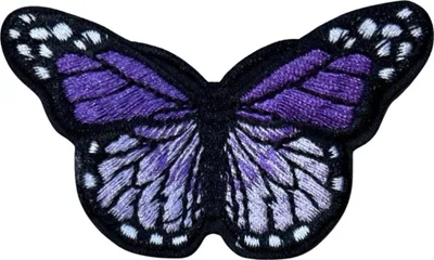Produktbild von Schmetterling-Lila-Flieder-Emblem-Aufnäher zum Aufbügeln