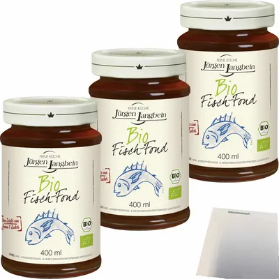 Produktbild von Jürgen Langbein Fisch-Fond 3er Pack (3x400ml Glas) + usy Block