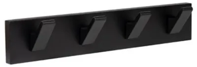 Immagine prodotto di Appendiabiti da parete in legno nero con 4 ganci, set da 3 pezzi