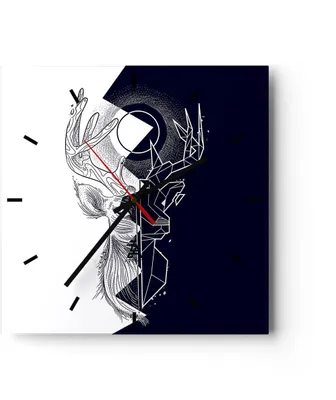 Produktbild von Wanduhr - Quadrat - Glasuhr - Abstraktion modern - 30x30cm - Schleichendes Uhrwerk - Lautlos - zum Aufhängen bereit - Dekoration Modern - Wanddekoration aus Glas - C3AC30x30-4059