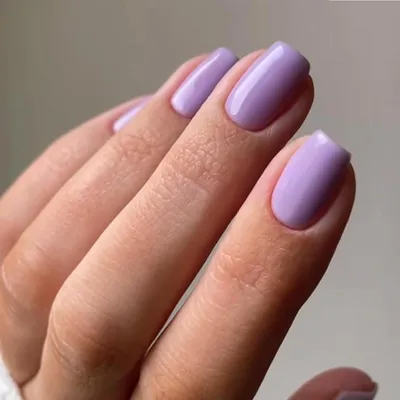 Produktbild von Press on Nails Kurz Squoval Lila Lavendel Flieder Einfarbige Glossy Kunstnägel mit Nagelkleber